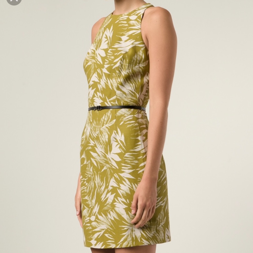 Jason Wu green palm sleeveless dress